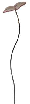 Preview: Zauberhafter Gartenstecker Glasblume weiß mit lila Rand - ca. 100 cm - Gartendekoration